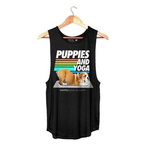 Puppies and yoga tank
